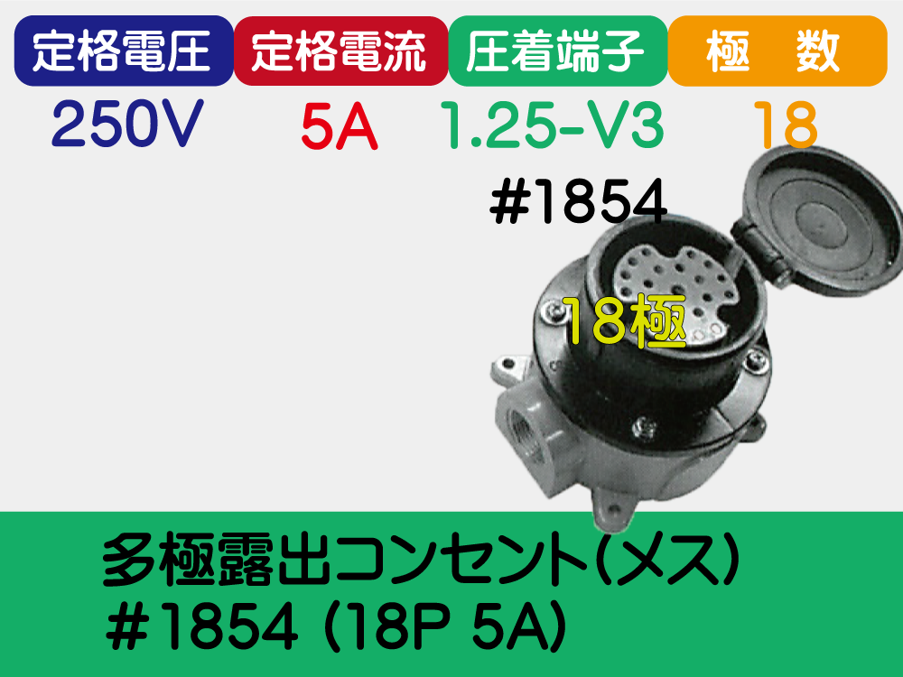 多極露出ｺﾝｾﾝﾄ(ﾒｽ)＃1854 (18P 5A)