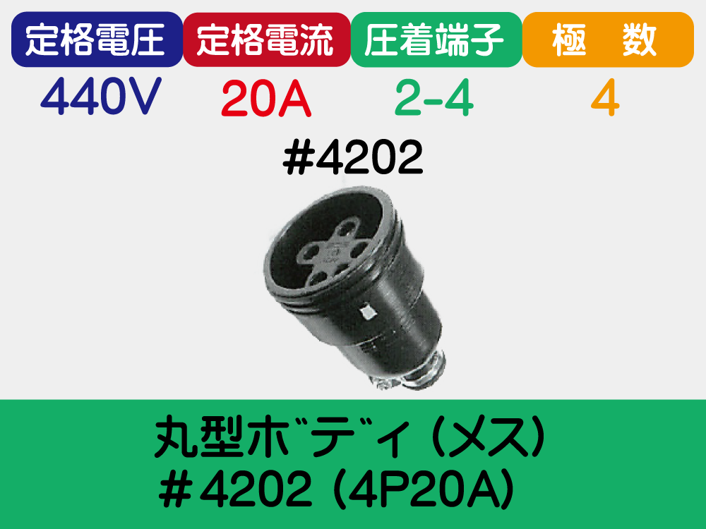 丸型ﾎﾞﾃﾞｨ (ﾒｽ) ＃4202 (4P20A)