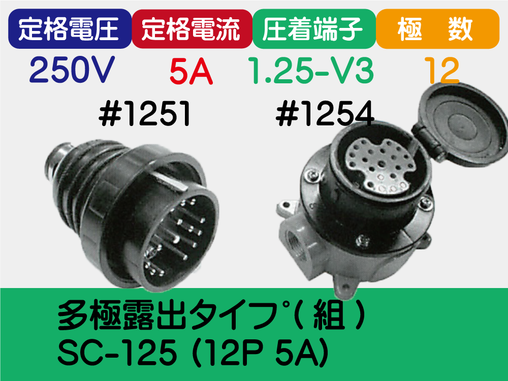 多極露出ﾀｲﾌﾟ(組) SC-125 (12P 5A)