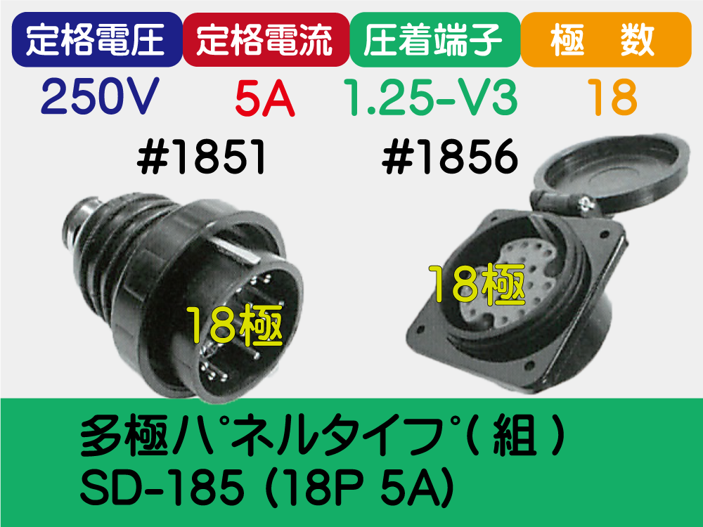 多極ﾊﾟﾈﾙﾀｲﾌﾟ(組) SD-185 (18P 5A)