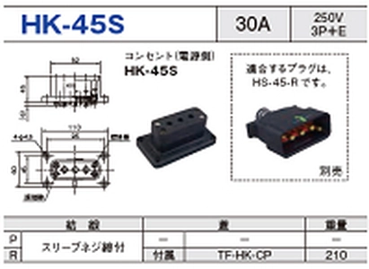 平型安全コネクタ HK-45S一覧