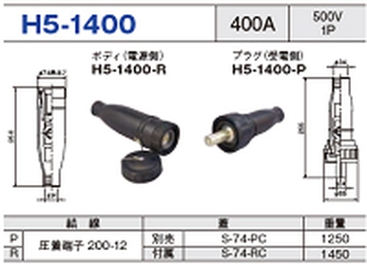 単極型コネクタ H5-1400一覧