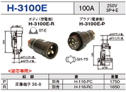 コードコネクタ H-3100E一覧