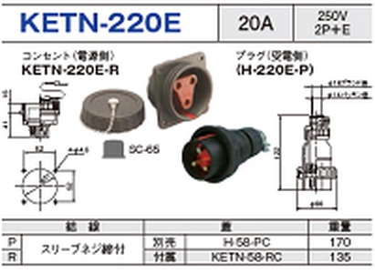 埋込型コネクタ KETN-220E一覧