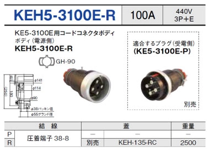 埋込型コネクタ KEH5-3100E-R一覧