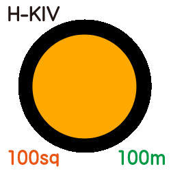 耐熱電気機器用ビニル絶縁電線　H-KIV 100sq　100ｍ