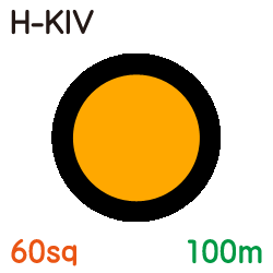 耐熱電気機器用ビニル絶縁電線　H-KIV 60sq　100ｍ