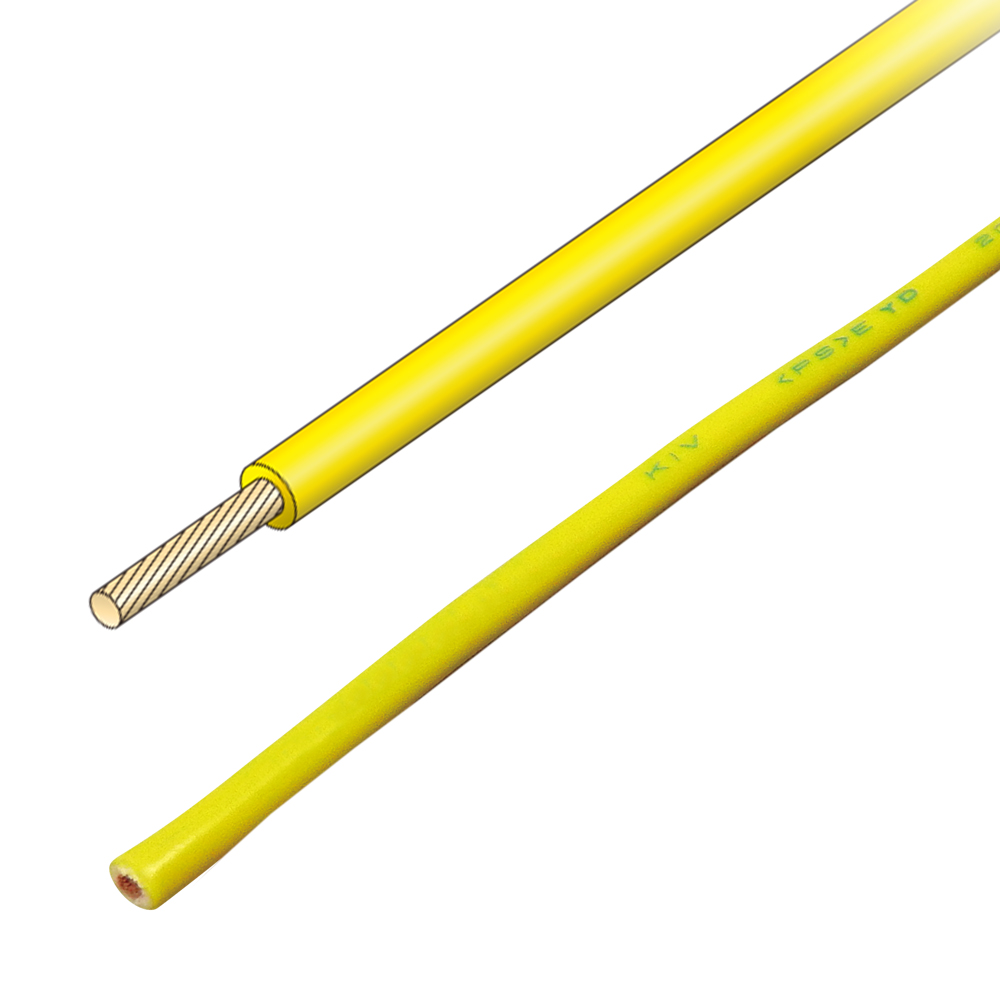 JAPPY 電気機器用ビニル絶縁電線 ＫＩＶ　１．２５ＳＱ－ＪＰ　黄