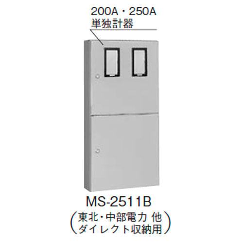 MS-2511B　引込計器盤キャビネット（水切、防塵・防水パッキン付）　木製基板