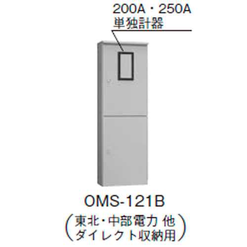 OMS-121B　引込計器盤キャビネット（水切、防塵・防水パッキン付）　木製基板