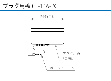 露出型コネクタ(防雨型) ER5-2100E プラグ用蓋CE-116-PC