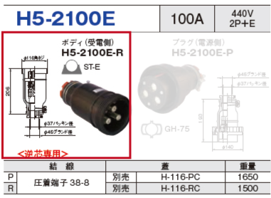 ボディ（受電側）H5-2100E-R