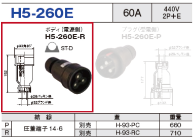 ボディ（電源側）H5-260E-R