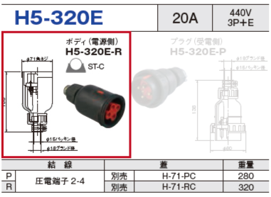 ボディ（電源側）H5-320E-R