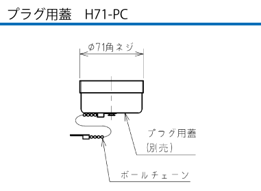 露出型コネクタ(防雨型) ERT5-320E プラグ用蓋H-71-PC