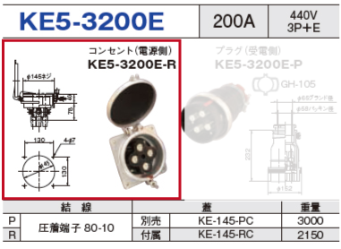 コンセント（電源側）KE5-3200E-R