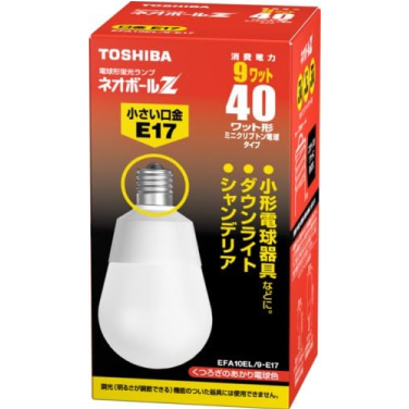 【在庫限り品】ネオボールZ　40W　昼光色　メーカー:東芝　型式:EFA10EL-9-E17